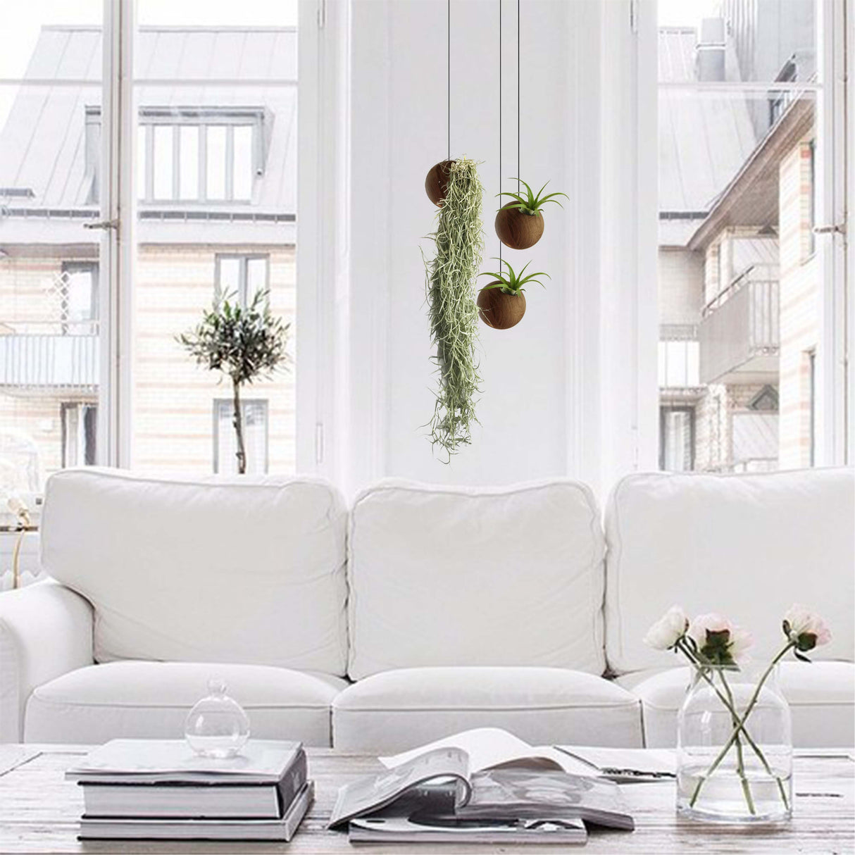 Hanging Sphere - Dark Oak