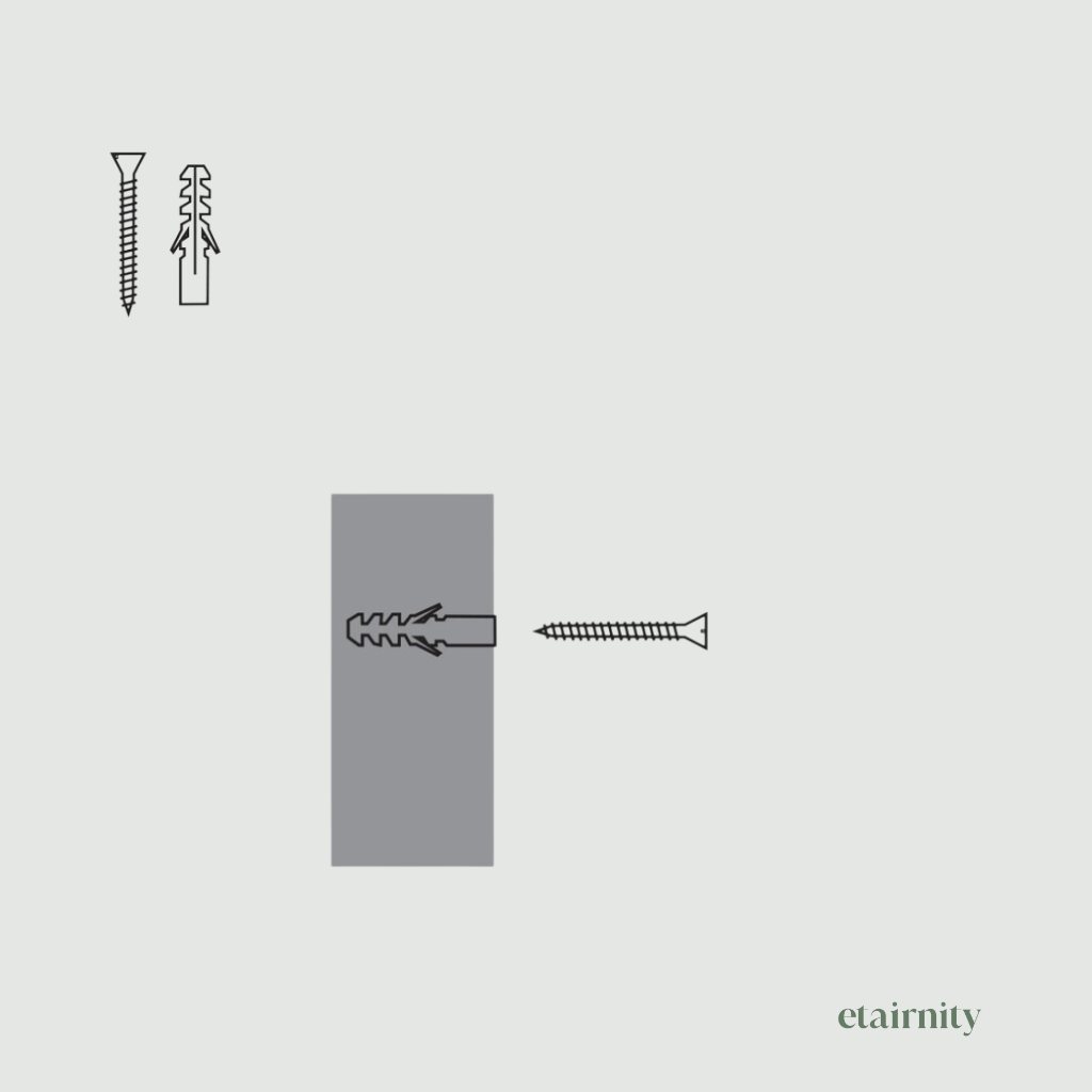 Wall installation with plug and screw